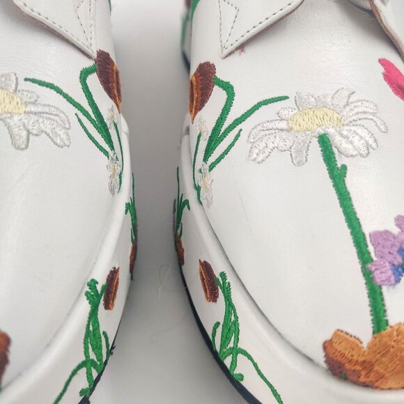 Robert Clergerie x Lucia Liu Anyang Floral Platform Loafers in White 40.5 10 - Picture 4 of 9